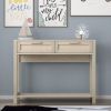 39.4" Rattan Console Table with 2 Drawers Entryway Table Wood Narrow Long Table Boho Console Table for Living Room, Hallway