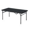 4 Foot Fold-In-Half Adjustable Table, Rich Black