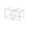 Nesting End/Side Table,Night Stand 2-Piece Set,Square Sintered stone Top with Golden Metal Frame