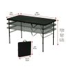 4 Foot Fold-In-Half Adjustable Table, Rich Black