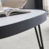 Modern coffee table,black metal frame with sintered stone tabletop
