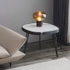 Modern coffee table,black metal frame with sintered stone tabletop