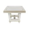 Glamorous Style Trestle Dining Table 1pc Glass Insert Top Decor Extension Leaf Champagne Finish Dining Room Furniture