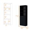 Sutton 2-Door Bookcase, Storage with Multi-Level Shelves and Double Door Design