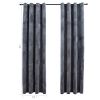 Blackout Curtains with Rings 2 pcs Anthracite 54"x84" Velvet