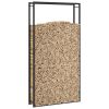 Firewood Rack Matt Black 43.3"x11"x84.3" Steel