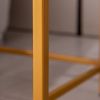 Nesting End/Side Table,Night Stand 2-Piece Set,Square Sintered stone Top with Golden Metal Frame