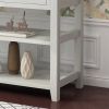 Console Table with Wood Frame and Legs; Sofa Table Entryway Table with 3 Drawers and 2 Open Shelves Antique White