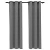 Blackout Curtains with Rings 2 pcs Gray 37"x84" Velvet