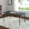 4 Foot Fold-In-Half Adjustable Table, Rich Black