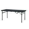 4 Foot Fold-In-Half Adjustable Table, Rich Black