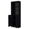 Sutton 2-Door Bookcase, Storage with Multi-Level Shelves and Double Door Design