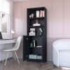 Sutton 2-Door Bookcase, Storage with Multi-Level Shelves and Double Door Design
