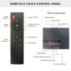 33 inch Infrared Electric Fireplace Insert, Touch Panel Home Decor Heater, Smokeless Firebox With Trim Kit