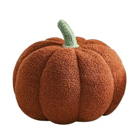 Halloween Pumpkin Throw Pillow Cute Plush and Decorative Ball Pillow (Color: Brown)