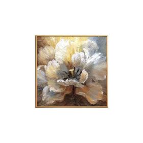100% Hand Painted Abstract Flower Art Oil Painting On Canvas Wall Art Frameless Picture Decoration For Live Room Home Decor Gift (size: 80x80cm)