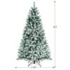 6/7 Feet Pre-lit Snow Flocked Christmas Tree with Metal Stand