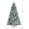 6/7 Feet Pre-lit Snow Flocked Christmas Tree with Metal Stand
