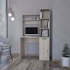 Rumford Computer Desk with Hutch and 3-Tier Storage Shelves, White