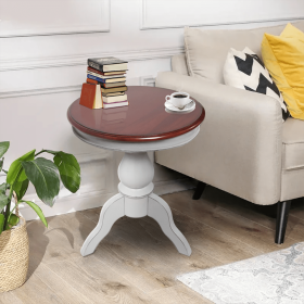 Decorative Table, Elegant Tray Accent End table, For Living Room, Home Office End table, 25" x 20.5" x 20.5" (Color: White)