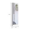 Ruan XL Shoe Rack, Mirror, Five Interior Shelves, Single Door Cabinet, Black