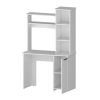 Rumford Computer Desk with Hutch and 3-Tier Storage Shelves, White
