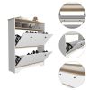 Brandford Shoe Rack, Superior Top, Two Shelves, Light Oak / White