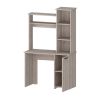 Rumford Computer Desk with Hutch and 3-Tier Storage Shelves, White