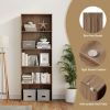 23.5 x 9.5 x 67 Inch 5-Shelf Multi-Functional Wood Bookcase for Home Office