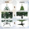 6/7 Feet Pre-lit Snow Flocked Christmas Tree with Metal Stand