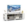 Wooden TV Stand with 8 Open Shelves for TVs up to 65 Inch Flat Screen