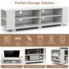Wooden TV Stand with 8 Open Shelves for TVs up to 65 Inch Flat Screen