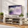 Wooden TV Stand with 8 Open Shelves for TVs up to 65 Inch Flat Screen