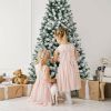 6/7 Feet Pre-lit Snow Flocked Christmas Tree with Metal Stand