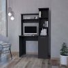 Rumford Computer Desk with Hutch and 3-Tier Storage Shelves, White
