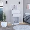 Celestial Dresser, Jewelry Box, Mirror, Two Drawers, Single Door Cabinet, White