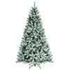 6/7 Feet Pre-lit Snow Flocked Christmas Tree with Metal Stand