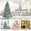 6/7 Feet Pre-lit Snow Flocked Christmas Tree with Metal Stand