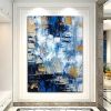 Handmade Oil Painting Canvas Wall Art Decorative Abstract Knife Painting Landscape Blue For Home Decor Rolled Frameless Unstretched Painting
