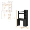 Rumford Computer Desk with Hutch and 3-Tier Storage Shelves, White