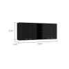 Winslow 150" Wall Cabinet, Four Doors, Two Divisions, Two Shelves, Black