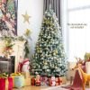6/7 Feet Pre-lit Snow Flocked Christmas Tree with Metal Stand