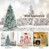 6/7 Feet Pre-lit Snow Flocked Christmas Tree with Metal Stand